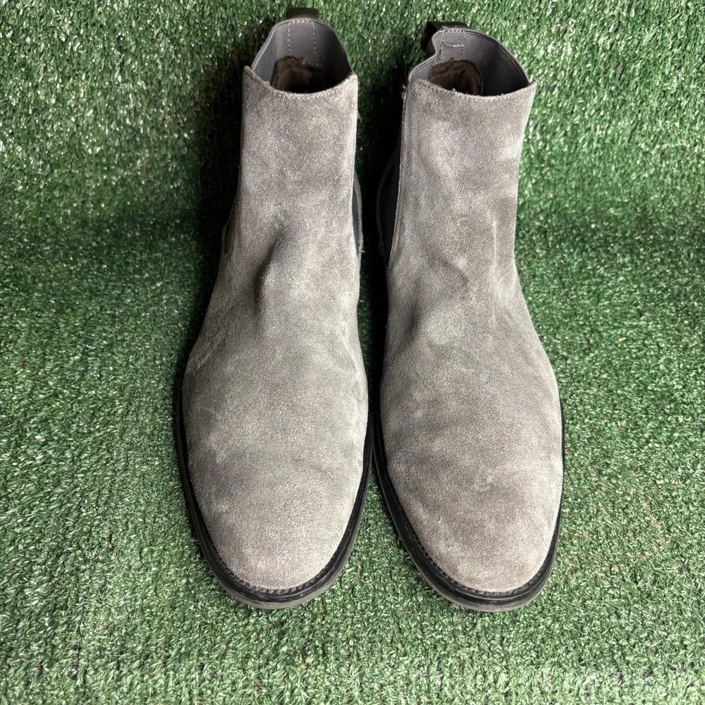 Kenneth Cole Chelsea Suede Ankle Elastic Goring Sleek Boot Grey Mens Size 10